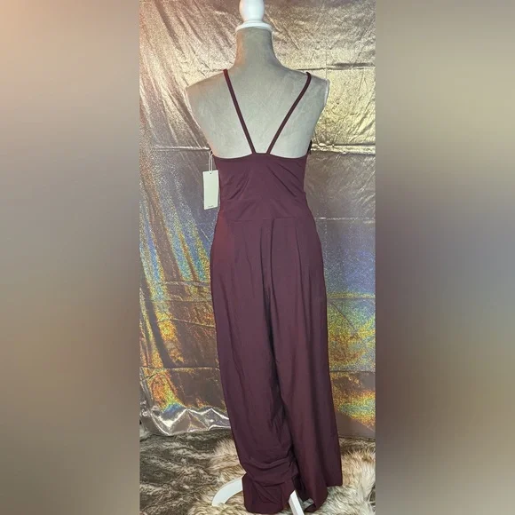Halara Breezeful Backless Jumpsuit in Amaranth - Picture 2 of 8